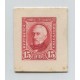 ARGENTINA 1889 RARO CUÑO ENSAYO NO ADOPTADO EN CARTON DE 15c SAN MARTIN COLOR CARMIN ROSA